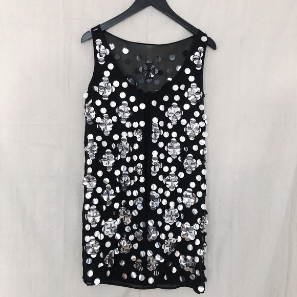 Milly Black Dress w/ Silver Paillette Sequins - Picture 6 of 8